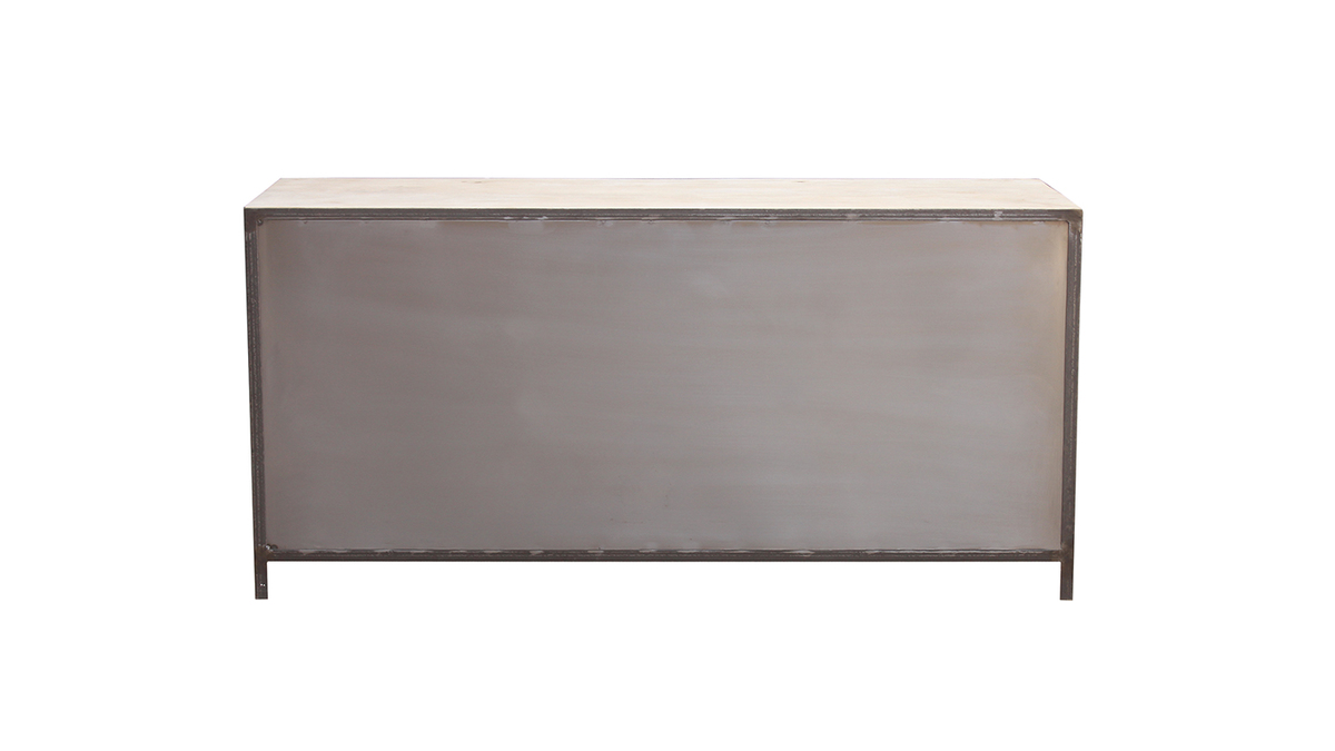 Buffet industriel en manguier massif et mtal noir L160 cm INDUSTRIA