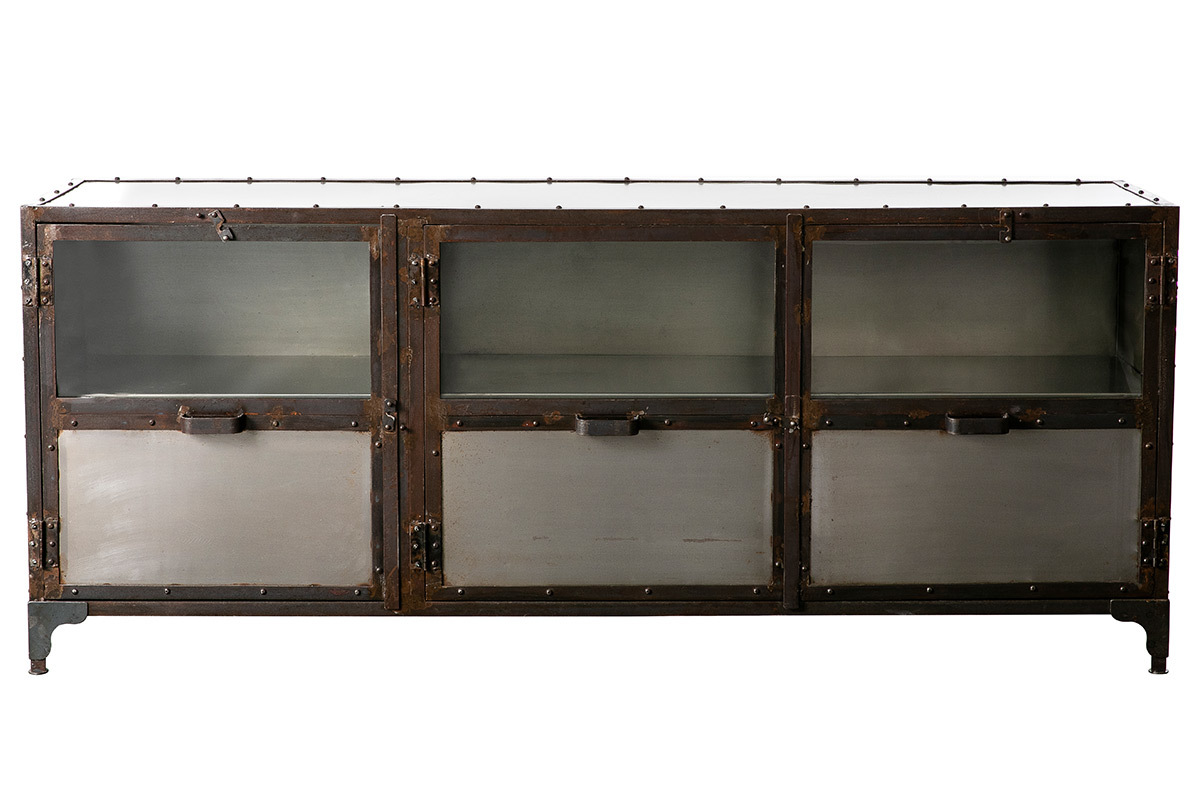 Buffet m�tal industriel 3 portes L180 cm FACTORY