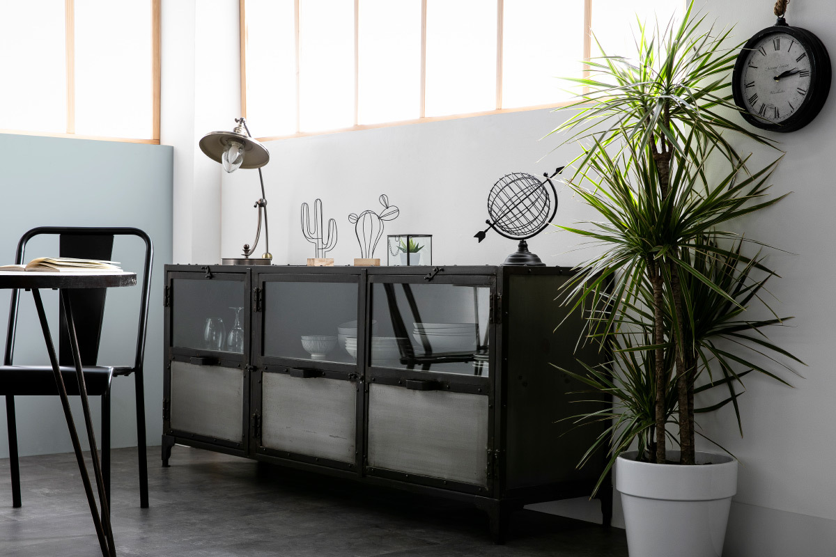 Buffet m�tal industriel 3 portes L180 cm FACTORY