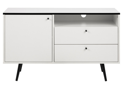 Buffet moderne noir et blanc mat L124 cm MIKKA