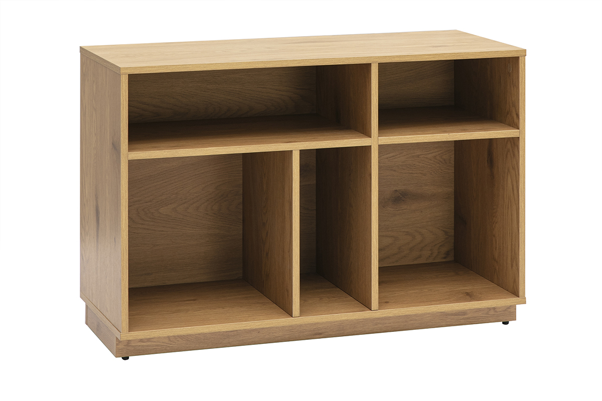 Buffet ouvert avec rangements finition bois clair ch�ne L96 cm SEVILLE