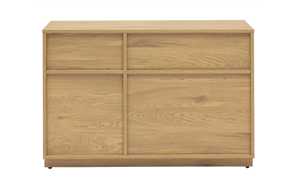 Buffet ouvert avec rangements finition bois clair ch�ne L96 cm SEVILLE