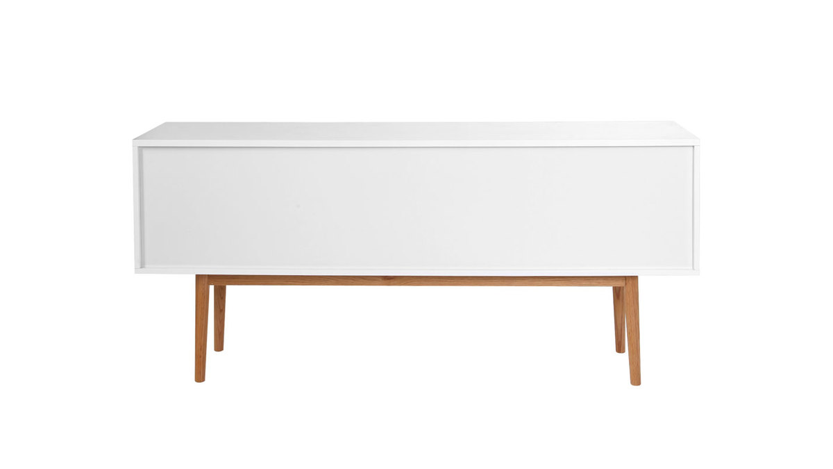 Buffet scandinave blanc et bois 2 portes L160 cm GILDA