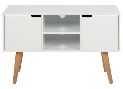 Buffet scandinave blanc mat avec niche centrale et rangements SNOOP