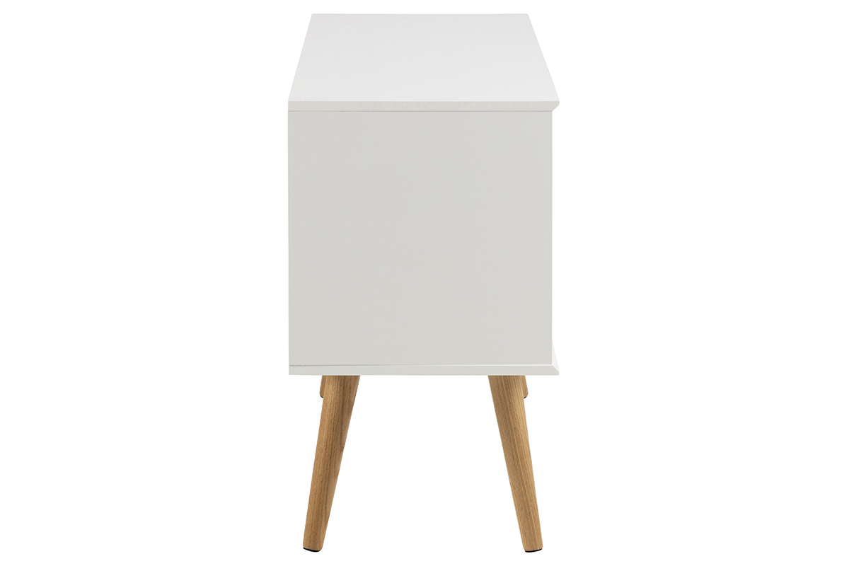 Buffet scandinave blanc mat avec portes coulissantes SNOOP