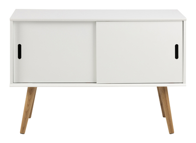 Buffet scandinave blanc mat avec portes coulissantes SNOOP