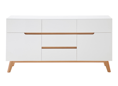 Buffet scandinave blanc mat et ch&ecirc;ne SKIVE
