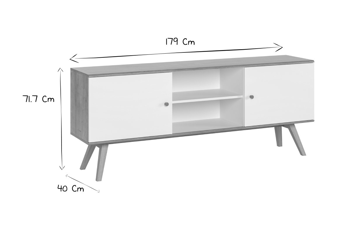 Buffet scandinave bois clair L180 cm GOLA