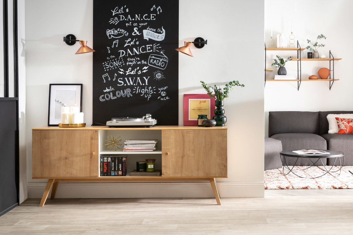 Buffet scandinave bois clair L180 cm GOLA