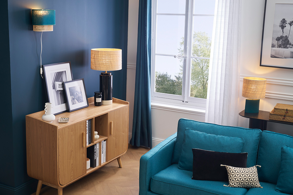 Buffet scandinave en bois clair 2 portes L122 cm HALLEN