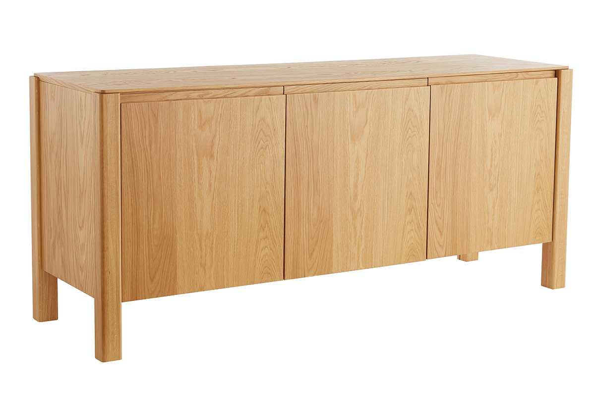 Buffet scandinave en bois clair chne 3 portes L166 cm AGALI