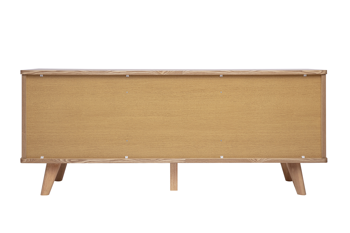 Buffet scandinave en bois clair fr�ne 2 portes 3 tiroirs L180 cm FIFTIES