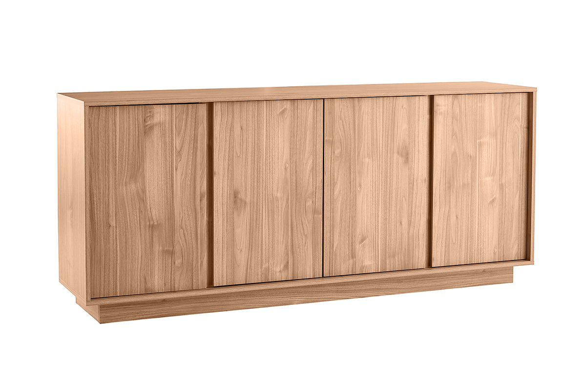 Buffet scandinave finition bois chne 4 portes L180 cm COMO