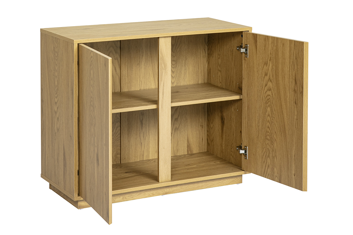 Buffet scandinave finition bois clair ch�ne 2 portes L90 cm MILLOR