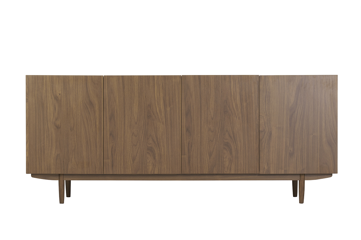 Buffet vintage en bois fonc 4 portes L180 cm SANAA