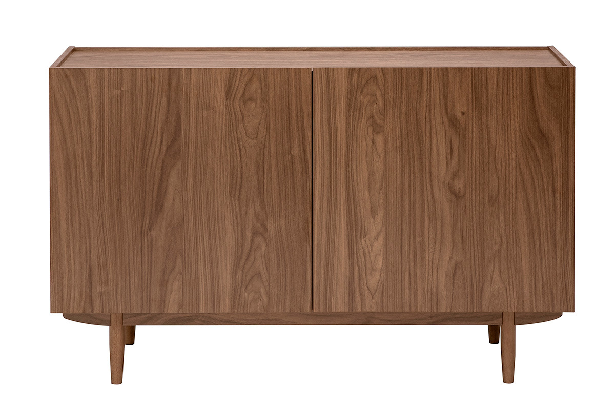 Buffet vintage finition bois fonc� noyer 2 portes L120 cm SANAA