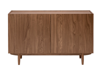 Buffet vintage finition bois fonc&eacute; noyer 2 portes L120 cm SANAA