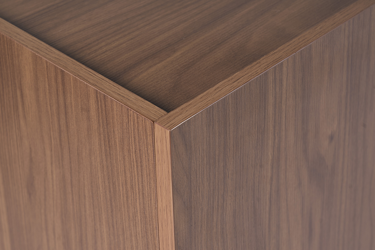 Buffet vintage finition bois fonc� noyer 4 portes L180 cm SANAA