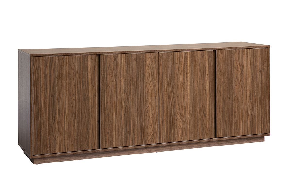Buffet vintage finition bois noyer 4 portes L180 cm MILLOR