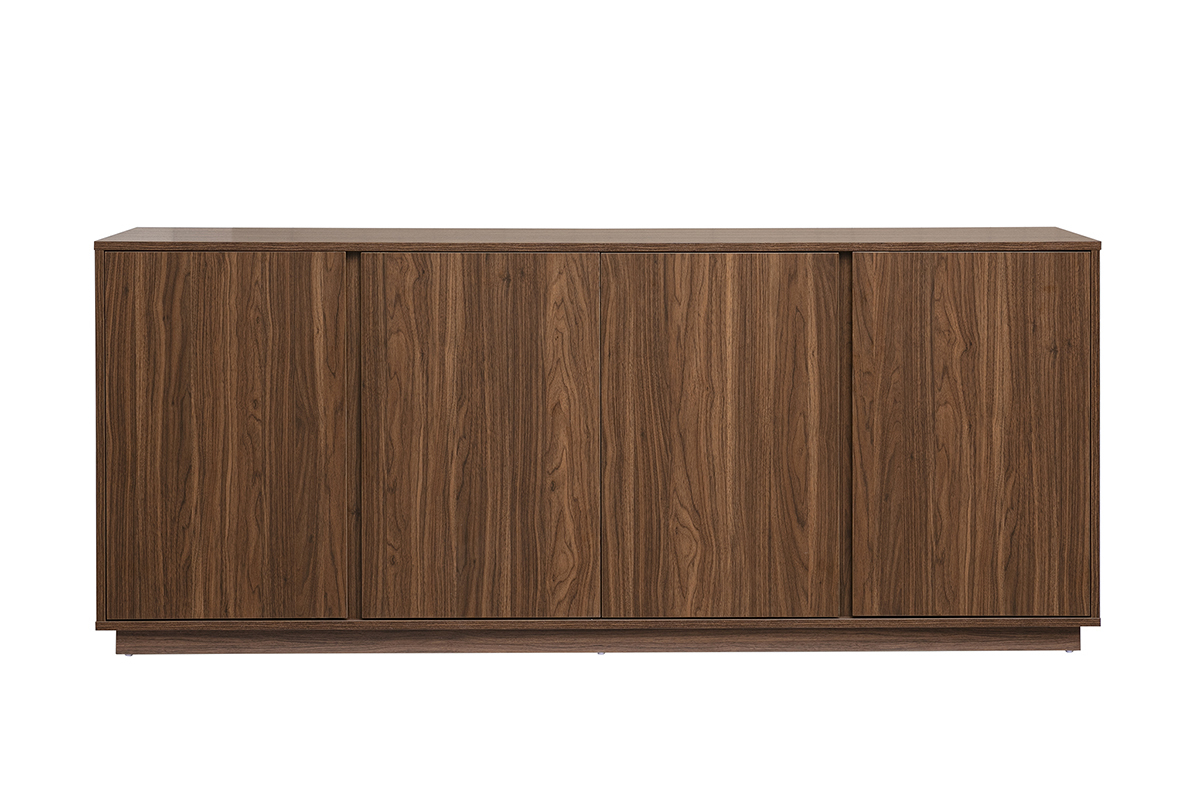 Buffet vintage finition bois noyer 4 portes L180 cm MILLOR