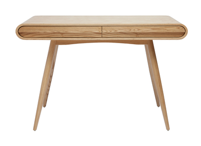 Bureau avec rangements 2 tiroirs scandinave bois clair L120 cm BJORG