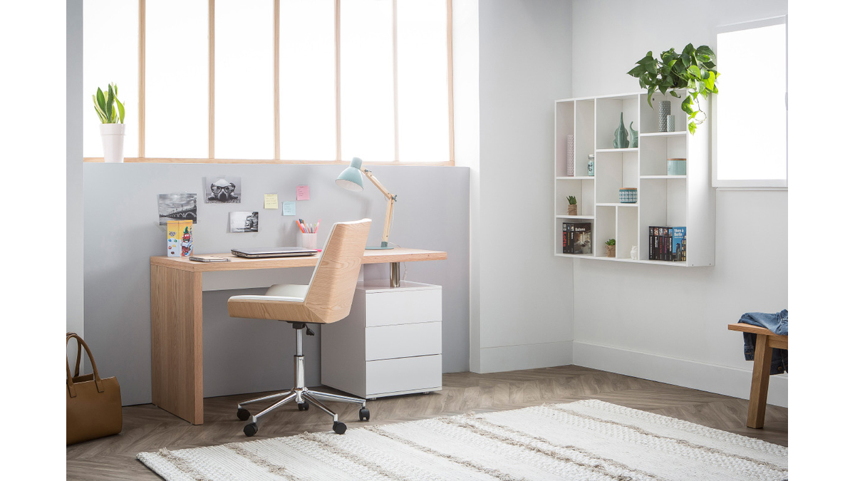 Franklyn Bureau couleur blanche design moderne et tendance avec 3