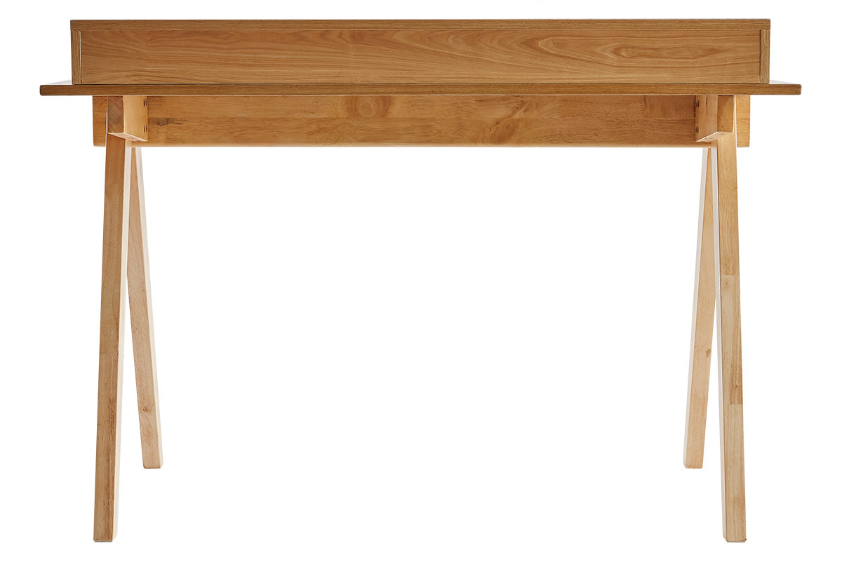 Bureau avec rangements bois clair L120 cm PULITO