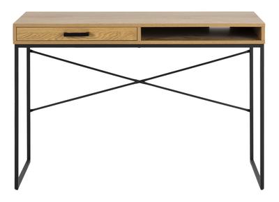 Bureau avec tiroir et rangement en m&eacute;tal et bois TRESCA