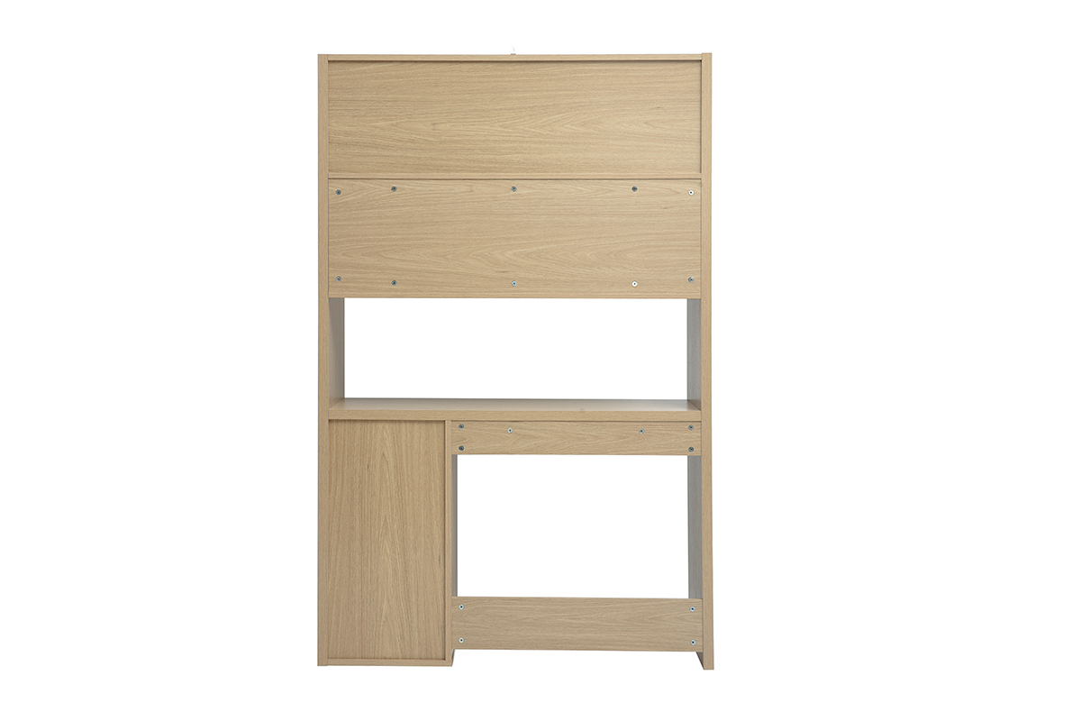 Bureau bibliothque avec rangements finition bois clair chne L115 cm WISSEM