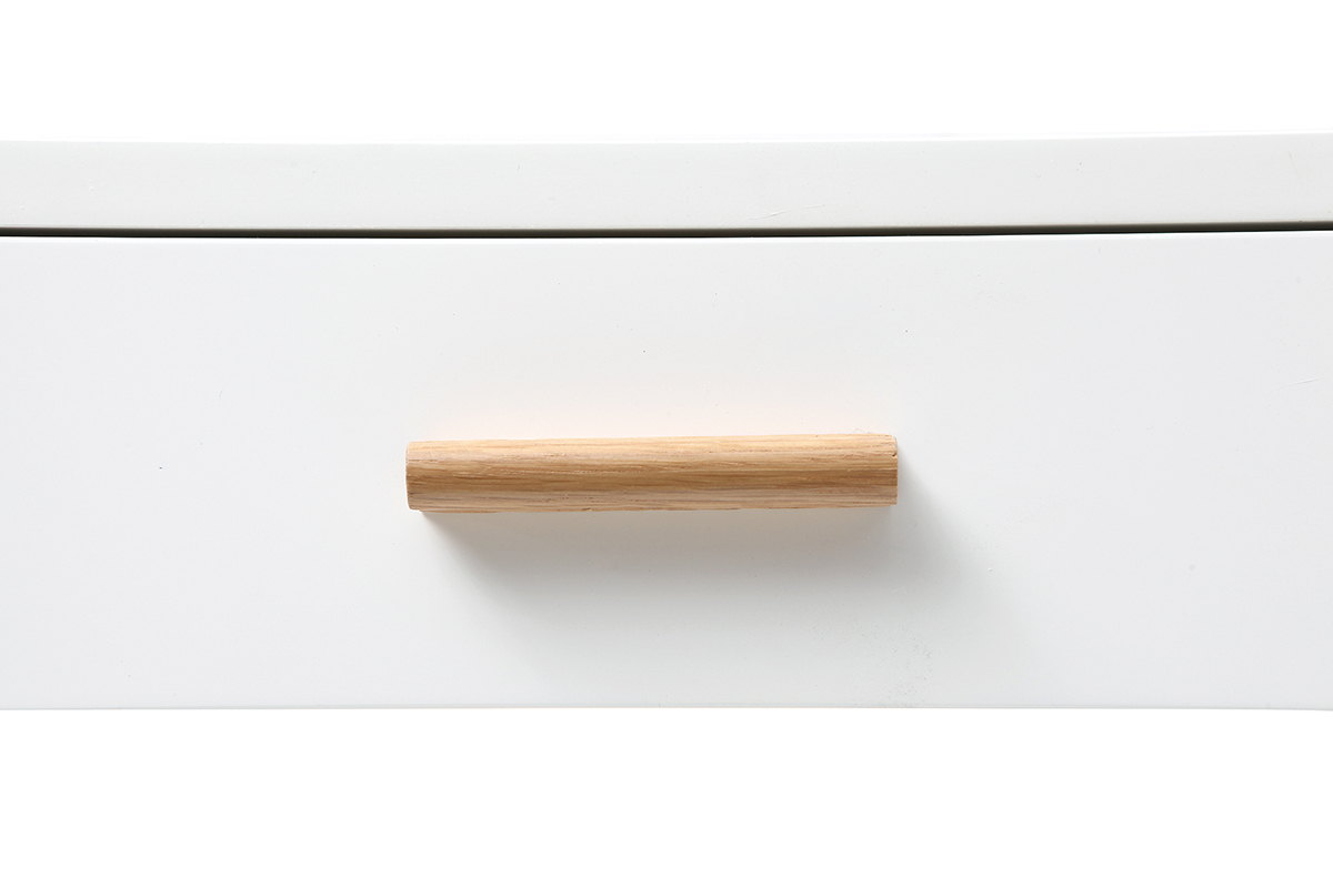 Bureau chne et blanc avec tiroir L120 cm GILDA