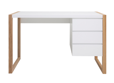 Bureau design 3 tiroirs blanc mat ARMEL