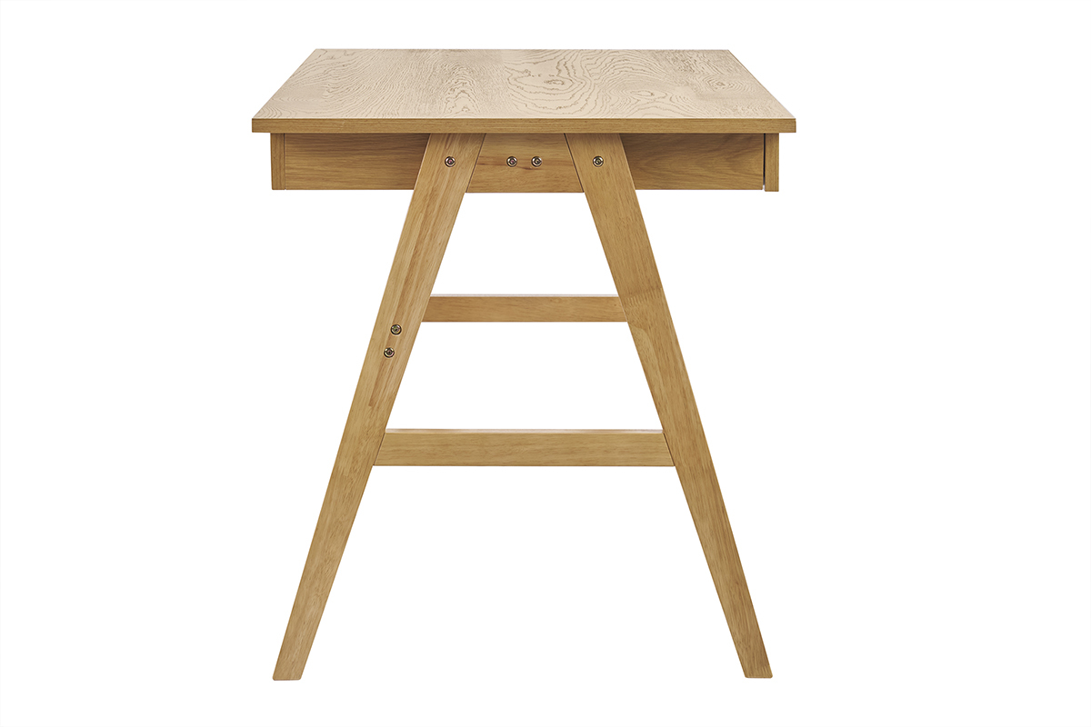Bureau design avec rangements 2 tiroirs bois clair hva L120 cm BROOK