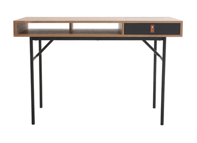 Bureau design avec rangements bois ch&ecirc;ne et noir OFICI