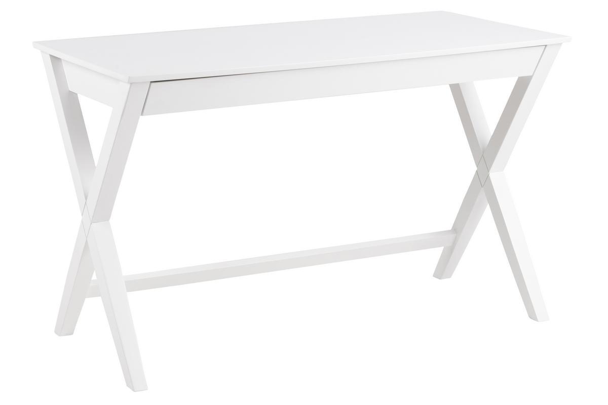 Bureau design blanc avec tiroir L120 cm VICE