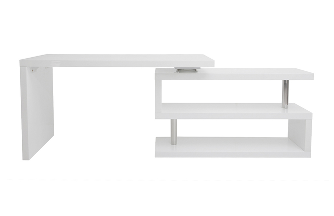 Bureau Blanc Modulable : Bureau design blanc laqué modulable max miliboo