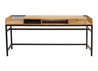 Bureau design en manguier et m&eacute;tal noir L180 RACK