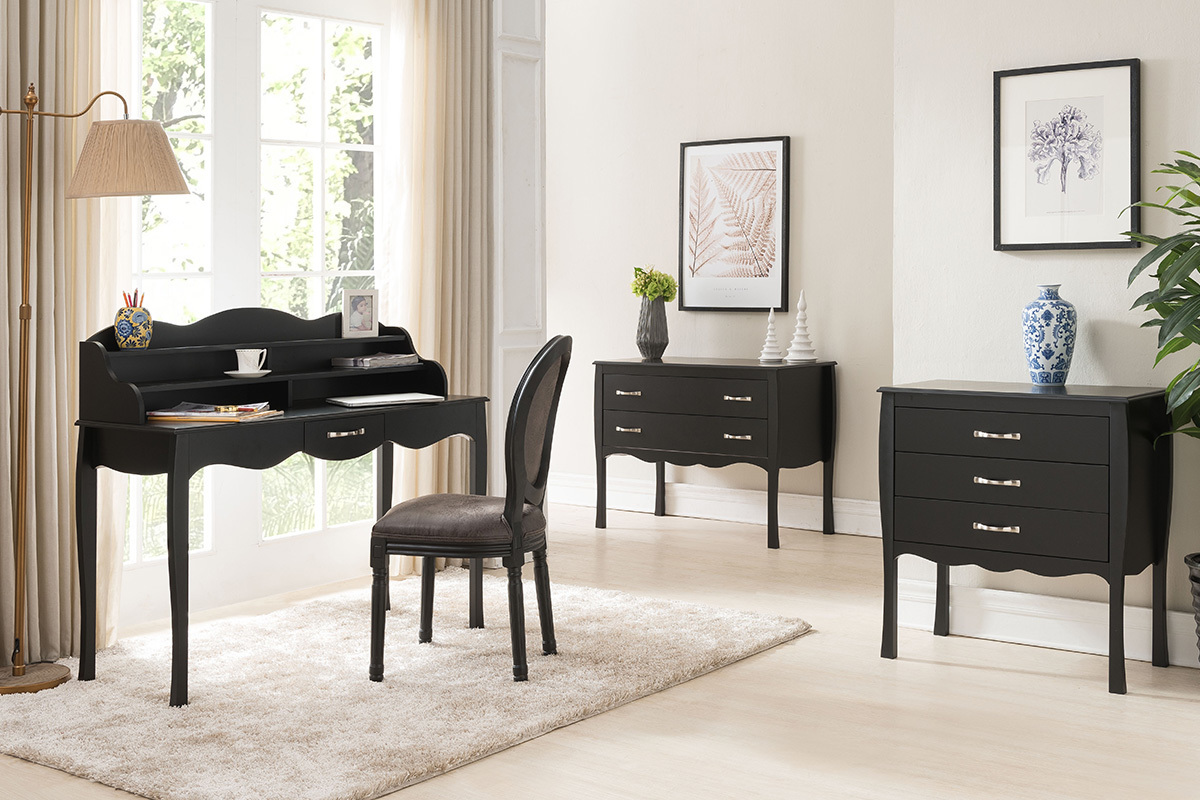 Bureau design laqu� noir MARGOT