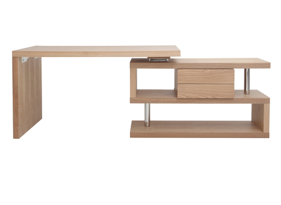 Bureau design modulable avec rangement 2 tiroirs amovible bois MAX