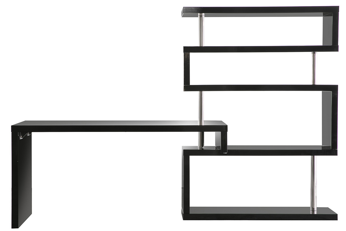 Bureau design modulable noir laqu� brillant T-MAX