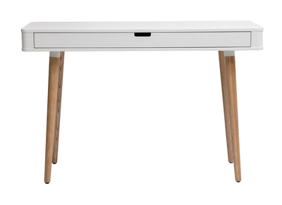 Bureau design scandinave blanc et bois L115 cm TOTEM