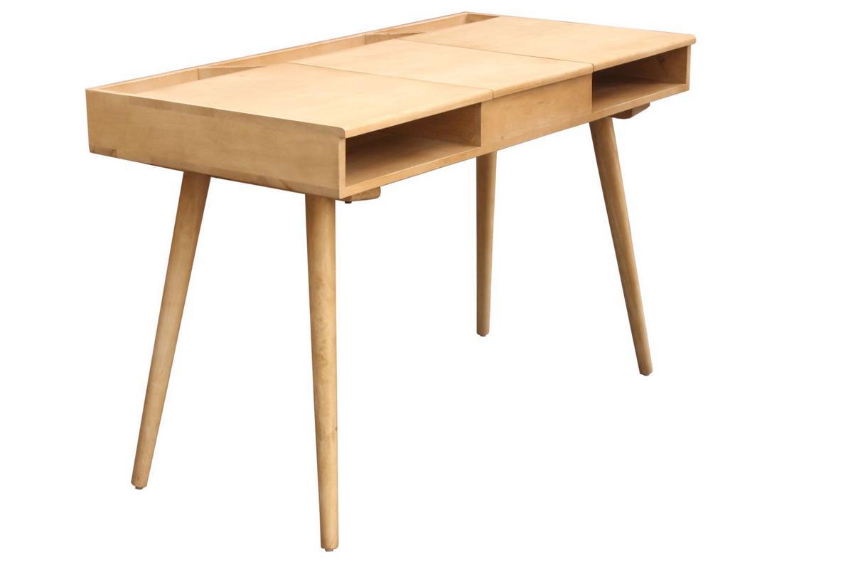 Bureau en manguier avec rangement et miroir L120 cm PACITO