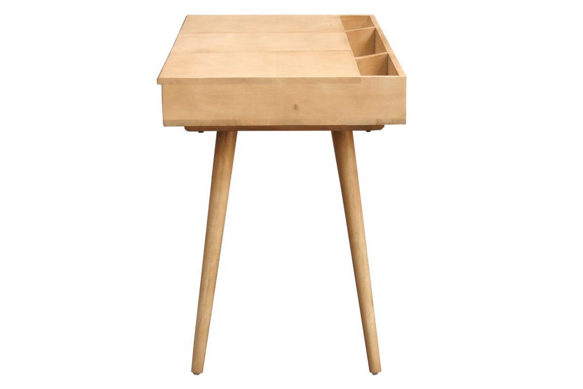 Bureau en manguier avec rangement et miroir L120 cm PACITO