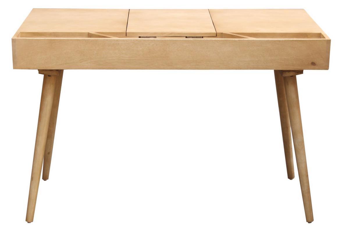 Bureau en manguier avec rangement et miroir L120 cm PACITO