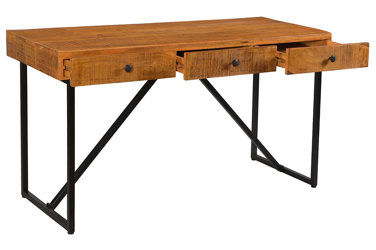 Bureau en manguier massif 3 tiroirs CHENY