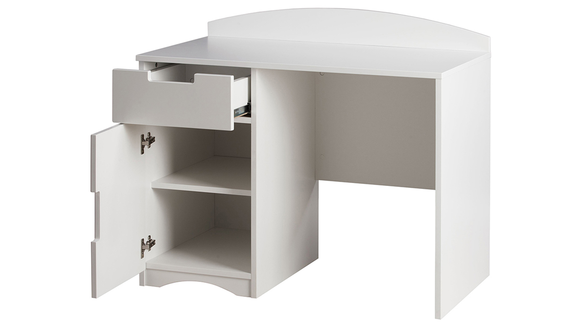 Bureau enfant avec rangements scandinave blanc L100 cm ANTONIN