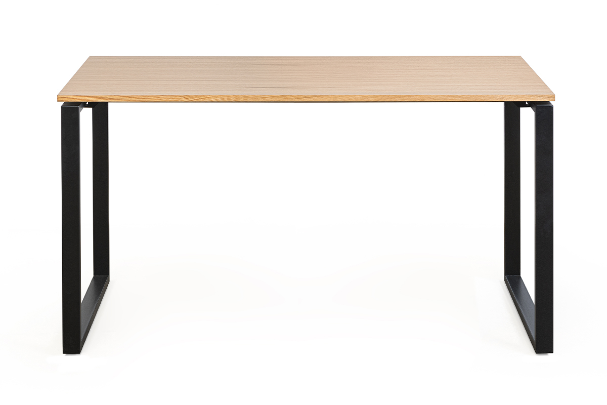 Bureau industriel bois clair chne et mtal noir L138 cm OPAL