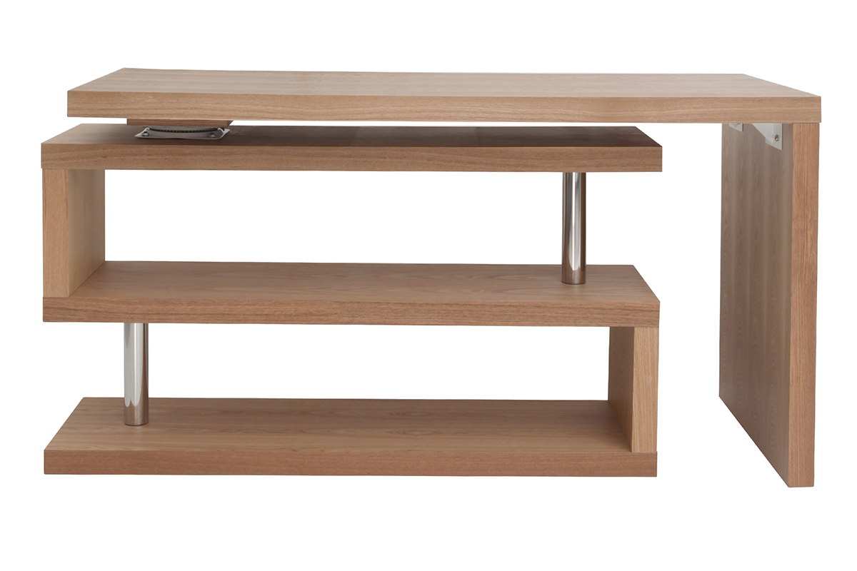 Bureau modulable design en bois clair chne L140-214 cm MAX