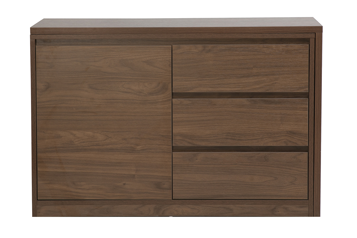 Bureau modulable finition bois fonc� noyer L110-200.5 cm CONRAD