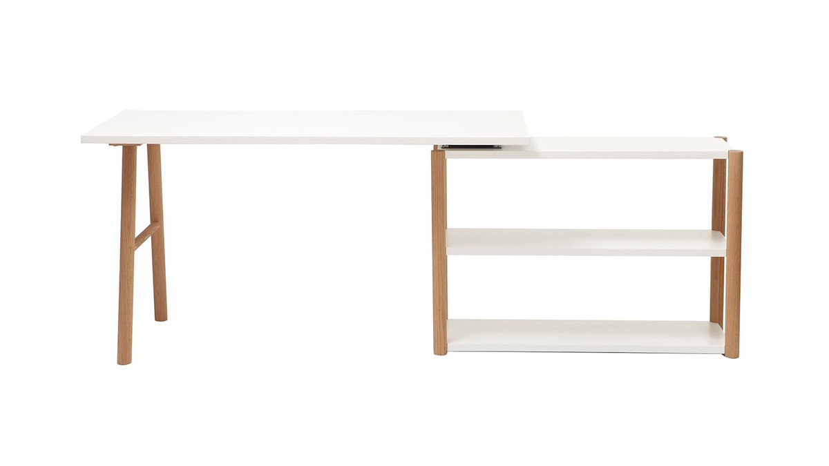 Bureau scandinave blanc/chêne Edisson