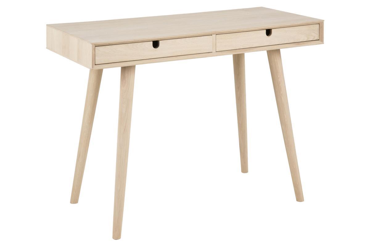 Bureau scandinave 2 tiroirs finition chne L100 cm NOHOLI